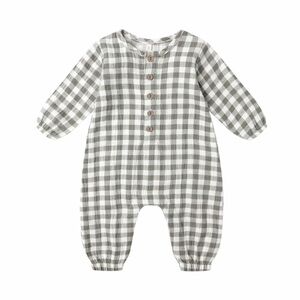 Quincy Mae Woven Jumpsuit in Forest Check